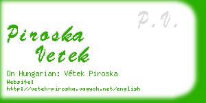 piroska vetek business card