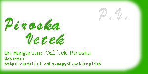 piroska vetek business card